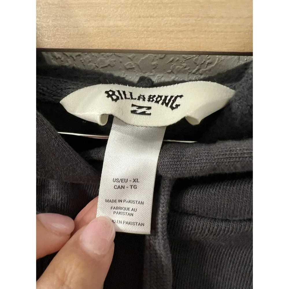 Billabong Hoodie Womens SizeXLarge Gray Cropped Boxy Fit Faded Sweatshirt Surf - Picture 4 of 4